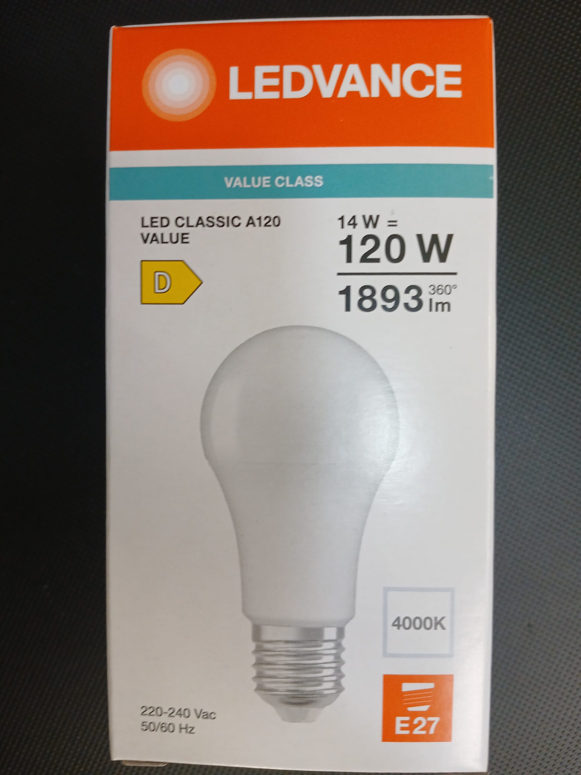 ΛΑΜΠΑ LED 14W A120 E27 4000K 1893LM LEDVANCE