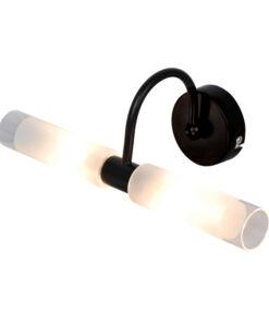 InLight Επιτοίχιο φωτιστικό από μαύρο μέταλλο και αμμοβολή γυαλί 2XG9 D:31,5cm (1048-Μαύρο)