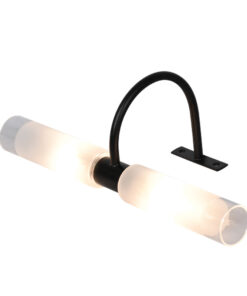 InLight Επιτοίχιο φωτιστικό από μαύρο μέταλλο και αμμοβολή γυαλί 2XG9 D:31,5cm (1049-Μαύρο)