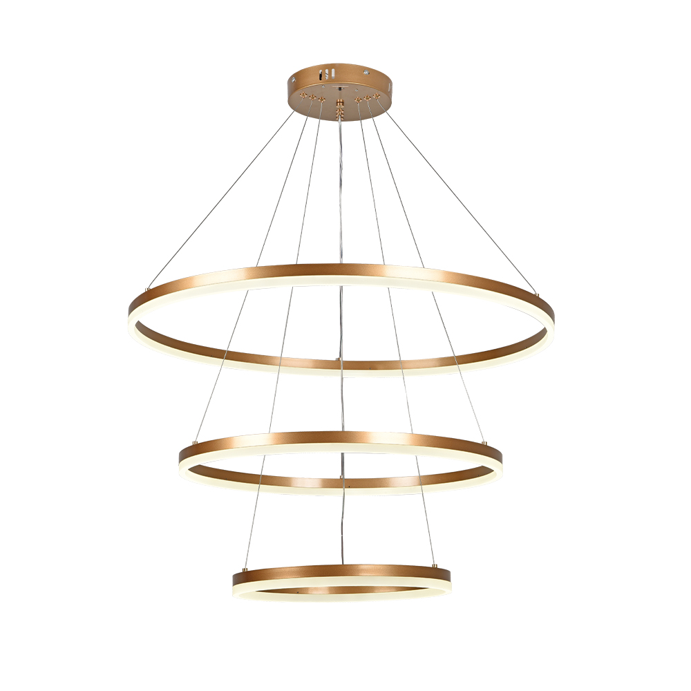 Inlight Κρεμαστό φωτιστικό LED 100W 3CCT (by switch on base) D:60cm (6095-A-Golden) - Image 4