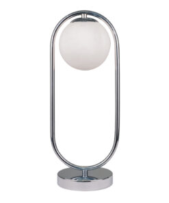 InLight Επιτραπέζιο φωτιστικό σε χρώμιο απόχρωση και λευκή οπαλίνα 1XG9 D:40cm (3017-CH)