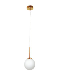 InLight Κρεμαστό φωτιστικό από χρυσαφί μέταλλο και λευκή οπαλίνα 1XG9 D:13cm (4016-1)