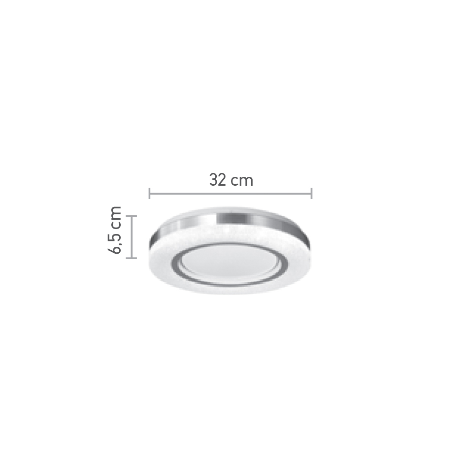 InLight Πλαφονιέρα οροφής LED 36W 3CCT από λευκό και ασημί ακρυλικό D:32cm (42016-C) - Image 3