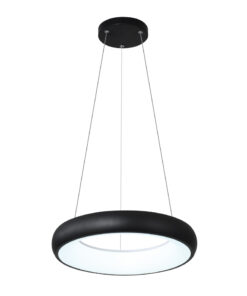 InLight Κρεμαστό φωτιστικό LED 24W 3CCT από μαύρο και λευκό ακρυλικό D:40cm (42023-B-Black)