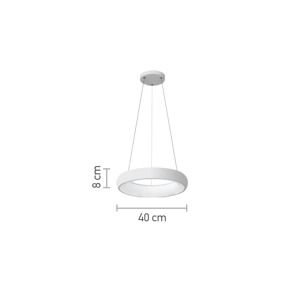 InLight Κρεμαστό φωτιστικό led 24W 3CCT από λευκό ακρυλικό D:40cm (42023-B-White) - Image 3