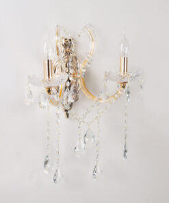 InLight Επιτοίχιο φωτιστικό από οξυντέ μέταλλο γυαλί και κρύσταλλα 2XE14 D:35cm (43250-BRASS)