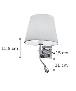 Alternative view of InLight Επιτοίχιο φωτιστικό από μέταλλο σε χρώμιο απόχρωση με σπιράλ και υφασμάτινο καπέλο (43311-Χρώμιο)