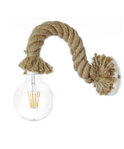 InLight Επιτοίχιο φωτιστικό από καφέ σχοινί και λευκό μέταλλο 1XE27 D:25cm (43367-WH)