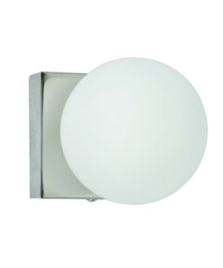 InLight Επιτοίχιο φωτιστικό από χρώμιο μέταλλο και λευκή οπαλίνα 1XG9 D:9cm (43420-1)