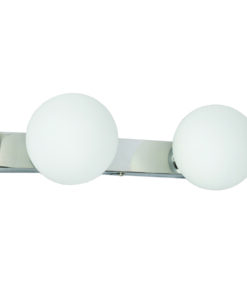 InLight Επιτοίχιο φωτιστικό από χρώμιο μέταλλο και λευκή οπαλίνα 2XG9 D:31cm (43420-2)