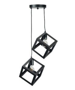 InLight Κρεμαστό φωτιστικό από μαύρο μέταλλο 2XE27 D:20cm (4400-2-BL-ΡΟΖΕΤΑ)