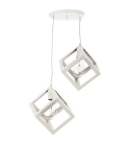 InLight Κρεμαστό φωτιστικό από λευκό μέταλλο 2XE27 D:20cm (4400-2-WH-ΡΟΖΕΤΑ)