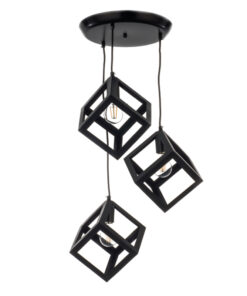 InLight Κρεμαστό φωτιστικό από μαύρο μέταλλο 3XE27 D:30cm (4400-3-BL-ΡΟΖΕΤΑ)