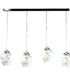 InLight Κρεμαστό φωτιστικό από νίκελ ματ μέταλλο και διάφανο γυαλί 4XE27 D:80cm (4474-4-NM ΡΑΓΑ)
