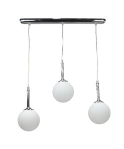 InLight Κρεμαστό φωτιστικό από χρώμιο μέταλλο και λευκή οπαλίνα 3XG9 D:60cm (4515-3 ΡΑΓΑ)