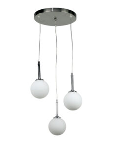 InLight Κρεμαστό φωτιστικό από χρώμιο μέταλλο και λευκή οπαλίνα 3XG9 D:30cm (4515-3 ΡΟΖΕΤΑ)