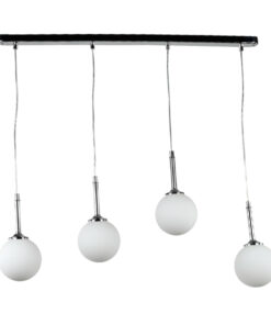 InLight Κρεμαστό φωτιστικό από χρώμιο μέταλλο και λευκή οπαλίνα 4XG9 D:80cm (4515-4 ΡΑΓΑ)