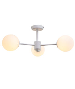 InLight Κρεμαστό φωτιστικό από λευκό μέταλλο και λευκή οπαλίνα 3XG9 D:50cm (5013-3)
