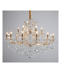 Inlight Κρεμαστό φωτιστικό από χρυσό μέταλλο γυαλί και κρύσταλλα 18XE14 D:95cm (5244-12+6-Χρυσό)