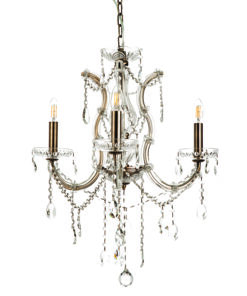 InLight Κρεμαστό φωτιστικό από οξυντέ μέταλλο γυαλί και κρύσταλλα 3XE14 D:45cm (5244-3-Οξυντέ)