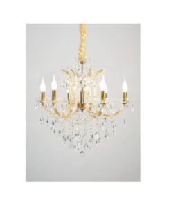 Inlight Κρεμαστό φωτιστικό από οξυντέ μέταλλο γυαλί και κρύσταλλα 6XE14 D:70cm (5244-6-Οξυντέ)