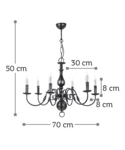 Alternative view of InLight Κρεμαστό φωτιστικό από οξυντέ μέταλλο 6XE14 D:70cm (5309-6)