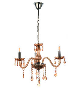 InLight Κρεμαστό φωτιστικό από μελί γυαλί και κρύσταλλα 3XE14 D:55cm (5314-3-AMBER)