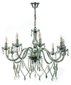 InLight Κρεμαστό φωτιστικό από διάφανο γυαλί και κρύσταλλα 8XE14 D:75cm (5314-8-CLEAR)