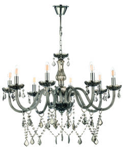 InLight Κρεμαστό φωτιστικό από φιμέ γυαλί και κρύσταλλα 8XE14 D:75cm (5314-8-FIME)