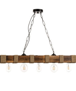 InLight Κρεμαστό φωτιστικό από ξύλο και σχοινί 5XE27 D:90cm (5318-5)