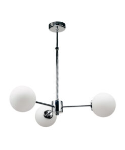 InLight Κρεμαστό φωτιστικό από χρώμιο μέταλλο και λευκή οπαλίνα 3XG9 D:45cm (5321-3)