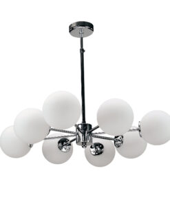 InLight Κρεμαστό φωτιστικό από χρώμιο μέταλλο και λευκή οπαλίνα 8XG9 D:75cm (5321-8)