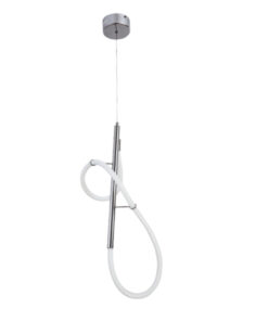 InLight Κρεμαστό φωτιστικό LED 25W 3000K από χρώμιο μέταλλο και σωλήνα σιλικόνης D:65cm (6015-CH)