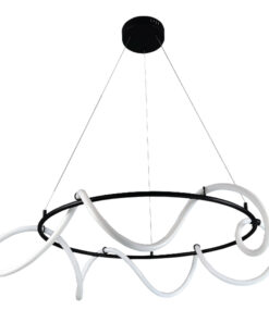 InLight Κρεμαστό φωτιστικό LED 80W 3000K από μαύρο μέταλλο και σωλήνα σιλικόνης D:80cm (6016-Α)