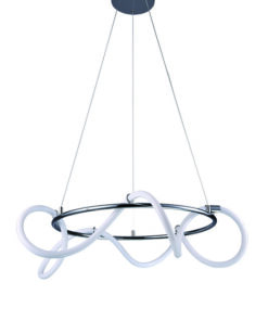 InLight Κρεμαστό φωτιστικό LED 80W 3000K από χρώμιο μέταλλο και σωλήνα σιλικόνης D:80cm (6017-A-CH)