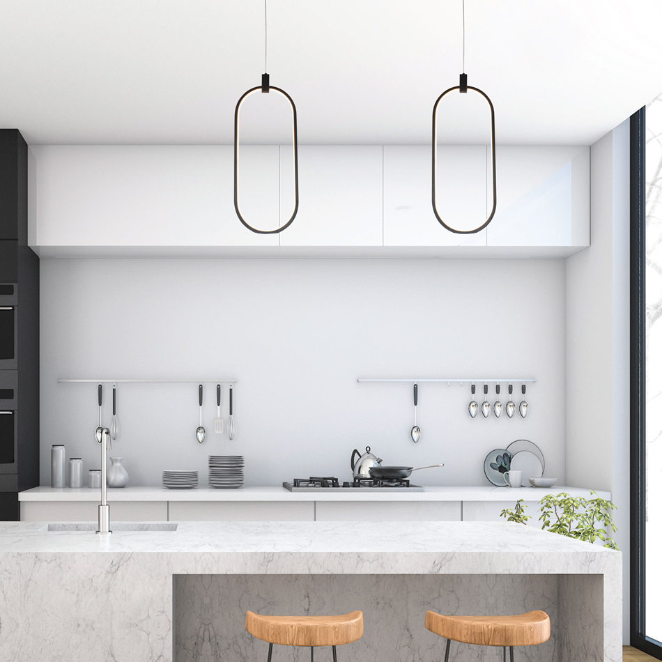 InLight Κρεμαστό φωτιστικό LED 14W 3000K σε μαύρη απόχρωση D:17cm (6058-BL) - Image 3