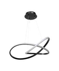 InLight Κρεμαστό φωτιστικό LED 48W 3CCT (by switch on base) σε μαύρο χρώμα D:60cm (6081-BL)