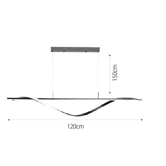 InLight Κρεμαστό φωτιστικό LED 40W 3CCT (by switch on base) σε μαύρο χρώμα D:120cm (6084-BL) - Image 2