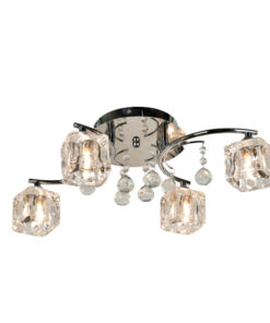 InLight Φωτιστικό οροφής από χρώμιο μέταλλο και κρύσταλλα 4XG9 D:47cm (6120-4)