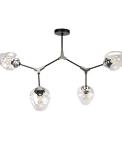 InLight Κρεμαστό φωτιστικό από μαύρο μέταλλο και διάφανο γυαλί 4XE27 D:120cm (6129-4-ΝΜ)