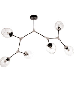 InLight Κρεμαστό φωτιστικό από μαύρο μέταλλο και διάφανο γυαλί 6XE27 D:140cm (6129-6-ΝΜ)