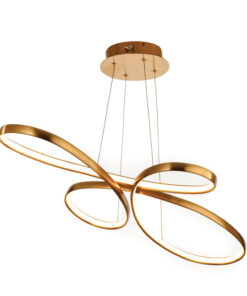 InLight Κρεμαστό φωτιστικό LED 56W 3CCT (by switch) από αλουμίνιο σε χρυσή ματ απόχρωση D:100cm (6151-GL)