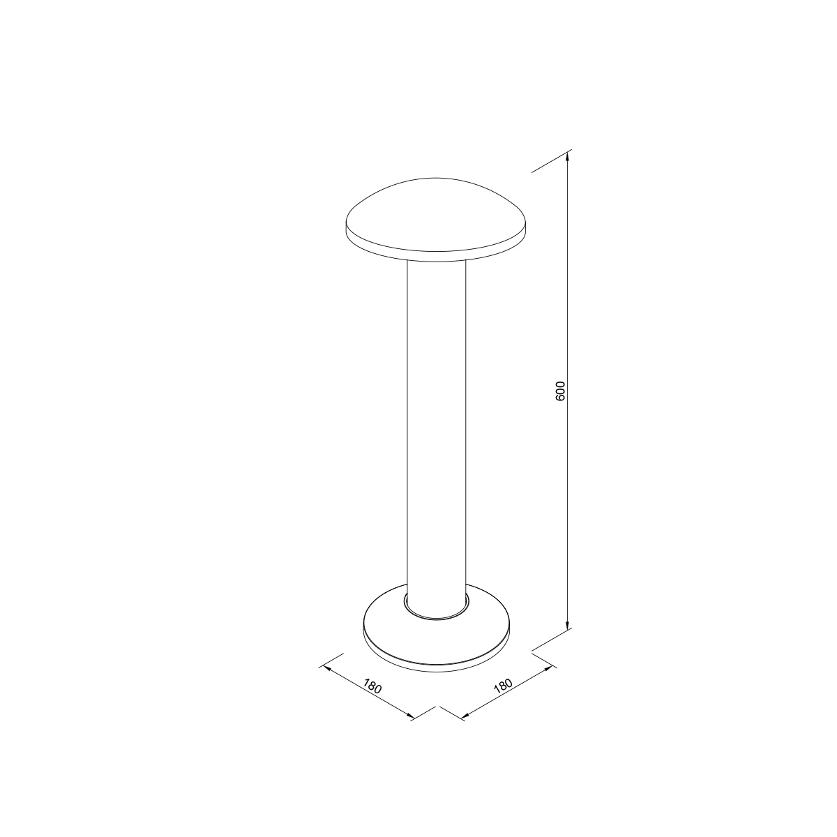 it-Lighting Keowee LED 12W 3CCT Outdoor Stand Light Black D:180 x 180 x 600 mm (80400510) - Image 2