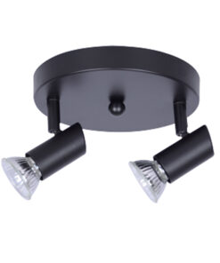 InLight Επιτοίχιο σποτ από μέταλλο σε μαύρη απόχρωση 2XGU10 D:17cm (9077-2Φ-Μαύρο)