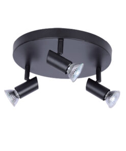 InLight Επιτοίχιο σποτ από μέταλλο σε μαύρη απόχρωση 3XGU10 D:25cm (9077-3Φ-Μαύρο)