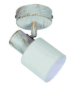 InLight Επιτοίχιο σποτ από μέταλλο σε απόχρωση λευκής πατίνας 1XE14 D:8cm (9079-1Φ-Λευκή Πατίνα)