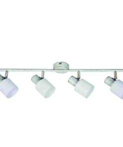 InLight Επιτοίχιο σποτ από μέταλλο σε απόχρωση λευκής πατίνας 4XE14 D:62cm (9079-4Φ-Λευκή Πατίνα)