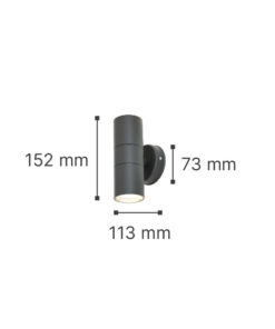 it-Lighting Ouachita 2xGU10 Outdoor Up-Down Wall Lamp Anthracite D15.2cmx11.3cm (80200644)