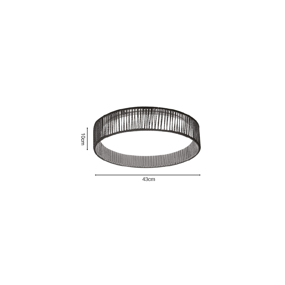 Inlight Πλαφονιέρα οροφής LED 36W 3CCT (by switch on base) από σχοινί και ακρυλικό D:43cm (42039-B) - Image 2
