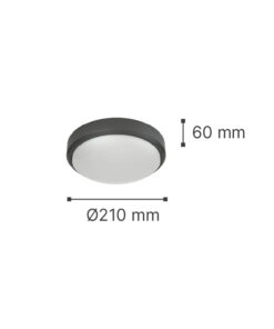 Alternative view of it-Lighting Echo LED 15W 3CCT Outdoor Ceiling Light Anthracite D:21cmx6cm (80300240)
